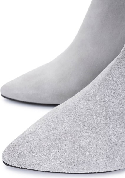 Kadın Hakiki Deri Taş Süet Topuklu Bot 1074 2281 Bn Bot SK25-26 Taş Yarma Suet modelleri