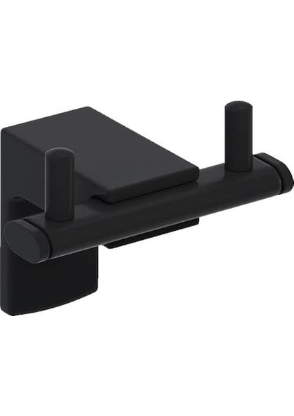 Banyo F1 Model Paslanmaz Siyah Ikili Bornoz Havluluk, Bornoz Askılığı 5 Yıl Garantili