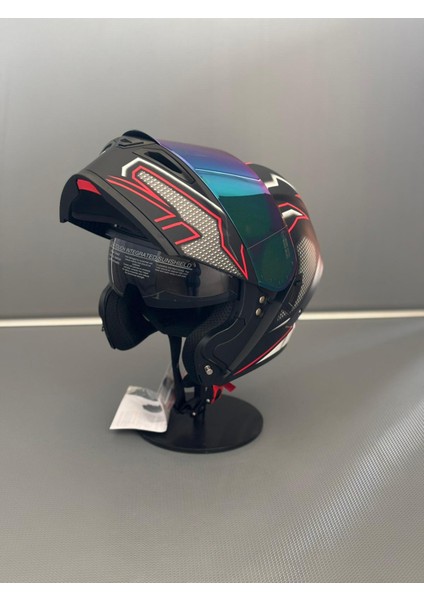 WS-202 Güneş Vizörlü Çene Açılır Kask (Renkli Vizörlü) C1