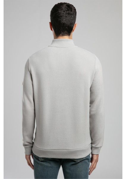 Luke Erkek Dik Yaka Sweatshirt Bej modelleri