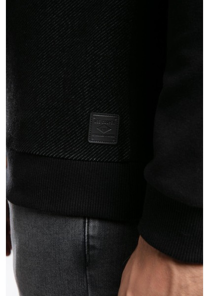 Newdiagonal Erkek O Yaka Sweatshirt Siyah indirimleri