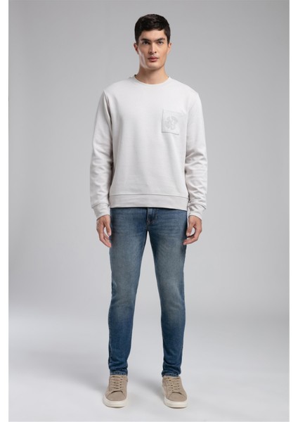 Livos Erkek O Yaka Sweatshirt Taş