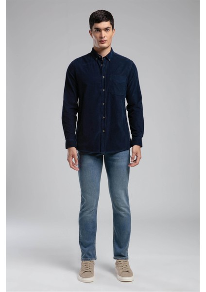 Jagger Normal Bel Dar Kesim Düz Paça Mavi Erkek Jean Pantolon