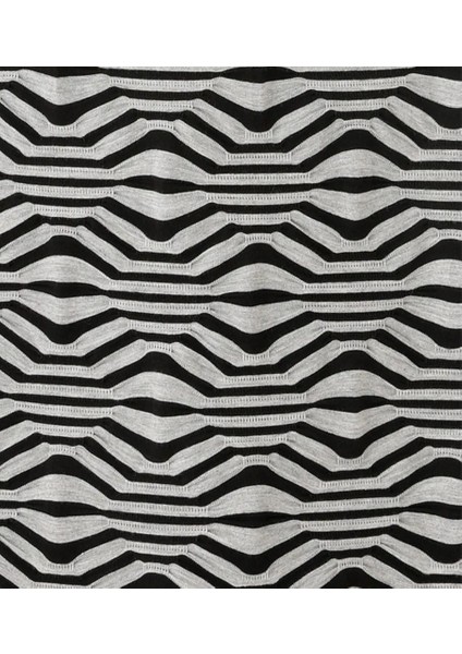 Kadın Büyük Beden Gri-Siyah, Bisiklet Yaka Desenli Elbise 65N39206 modelleri