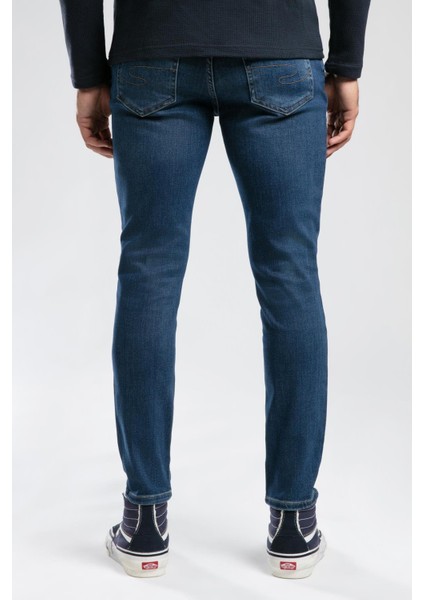Jack Orta Bel Dar Kesim Dar Paça Mavi Erkek Jean Pantolon fiyatları