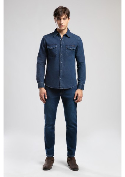 Jack Normal Bel Dar Kesim Dar Paça Erkek Jean Pantolon Pepper Mid Blue