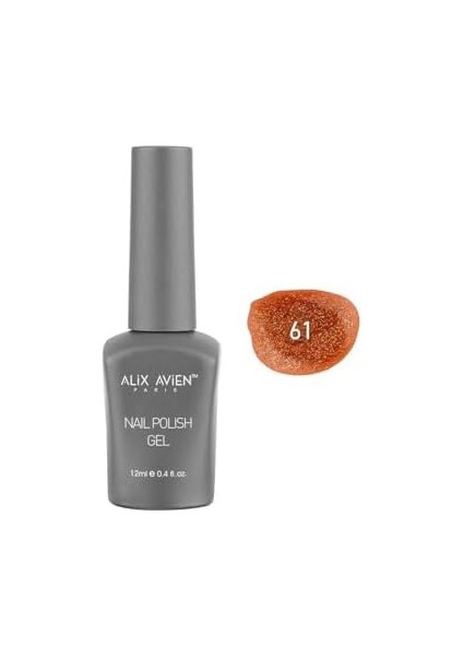 Alıx Avıen Işıltılı Turuncu Kalıcı Oje 61-Yoğun Renk Veren Jel Oje 12 Ml-Nail Uv Gel Polish 61 fiyatları