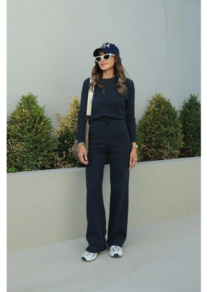 Kadın Uzun Kollu Palazzo Paça Esnek Alt Üst Takım