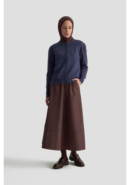 Düğme Detaylı Basic Hırka 25KD7012 Indigo fiyatları