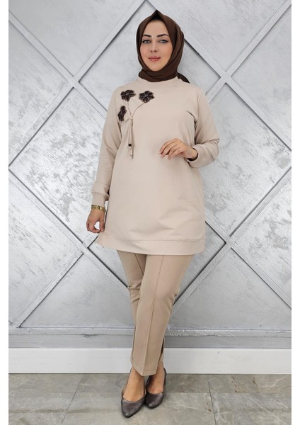 Kadın Dikme ve Bağucu Detaylı Tesettür Tunik modelleri