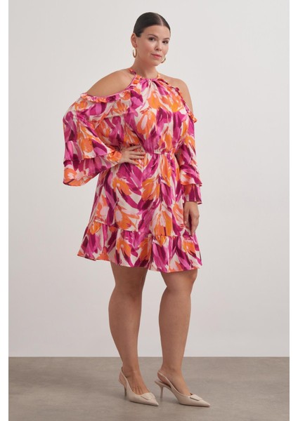 Pencere Detaylı Volanlı Elbise modelleri