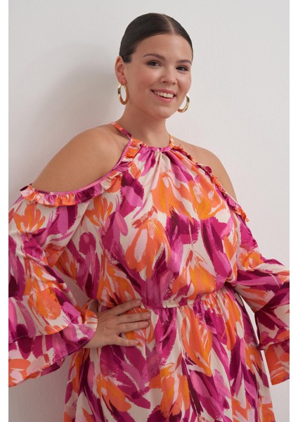 Pencere Detaylı Volanlı Elbise indirimleri