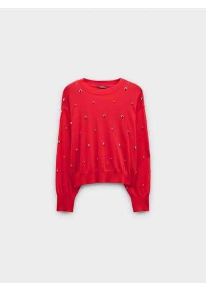 Zımba Detaylı Triko Kazak indirimleri