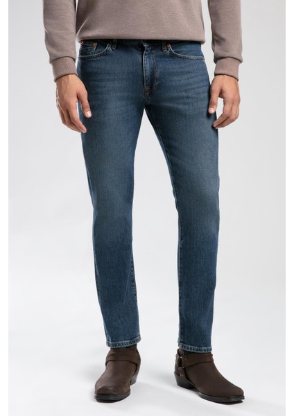 London Normal Bel Dar Konik Kesim Daralan Paça Mavi Erkek Jean Pantolon fırsatları