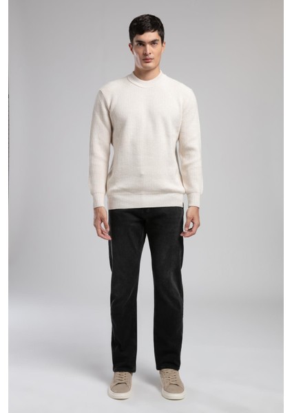 Ricky Yüksek Bel Düz Kesim Düz Paça Siyah Erkek Jean Pantolon