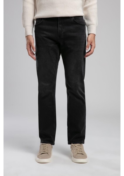 Ricky Yüksek Bel Düz Kesim Düz Paça Siyah Erkek Jean Pantolon fiyatları