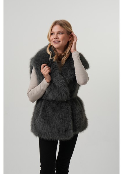 Lıa Kadın Kürk Yelek Kadın Kemerli Kürk Yelek fiyatları