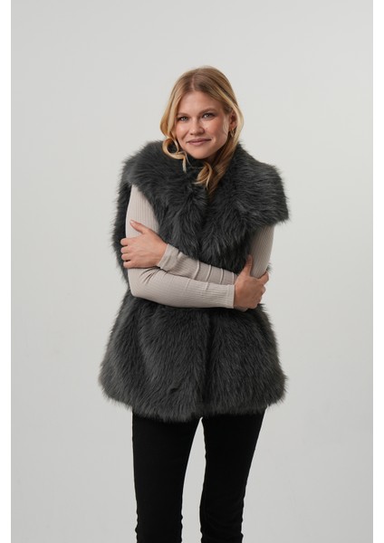 Lıa Kadın Kürk Yelek Kadın Kemerli Kürk Yelek indirimleri