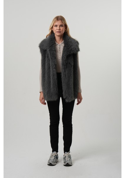 Lıa Kadın Kürk Yelek Kadın Kemerli Kürk Yelek