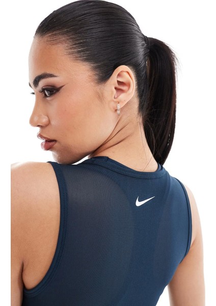 Pro Women's Mesh Tight Fit Tank Top Kadın Transparan Spor Bustiyer Petrol Mavisi modelleri