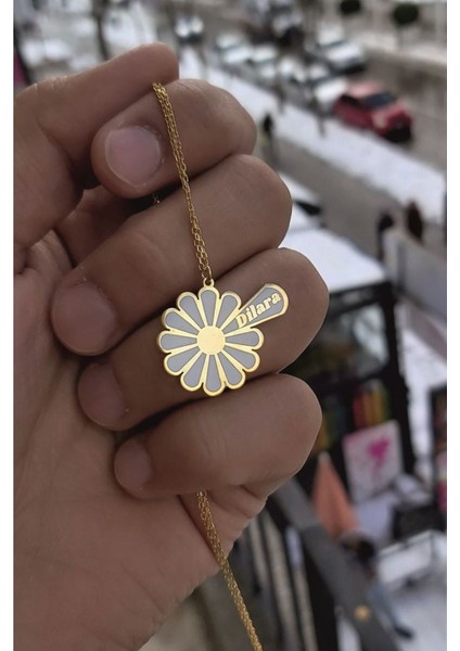 925 Ayar Gümüş Isimli Papatya Kolye
