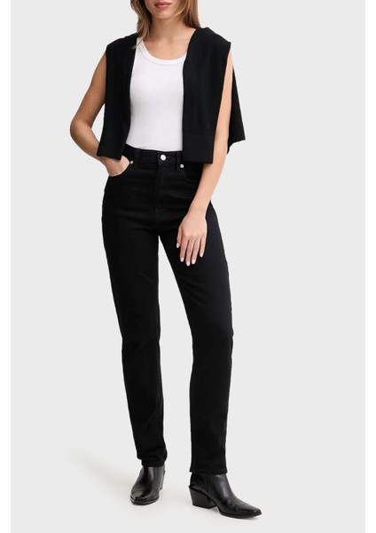 Pamuklu Relaxed Fit Yüksek Bel Daralan Paça Jeans Bayan Kot Pantolon LV047D843G Twm fiyatları