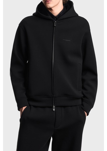 Logolu Streç Pamuklu Regular Fit Kapüşonlu Sweat Erkek Sweat EM002866 AF17547 UC001