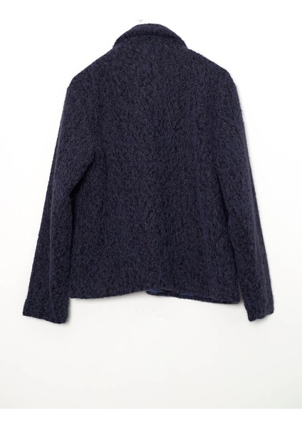 D99708 Düğme Detaylı Cepli Kadın Buklet Mont Indigo fiyatları