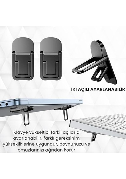 2 Adet Yapışkanlı Katlanılabilir 2 Kademe Yükseklik Ayarlı Laptop Standı Laptop Stand Ayağı fiyatları