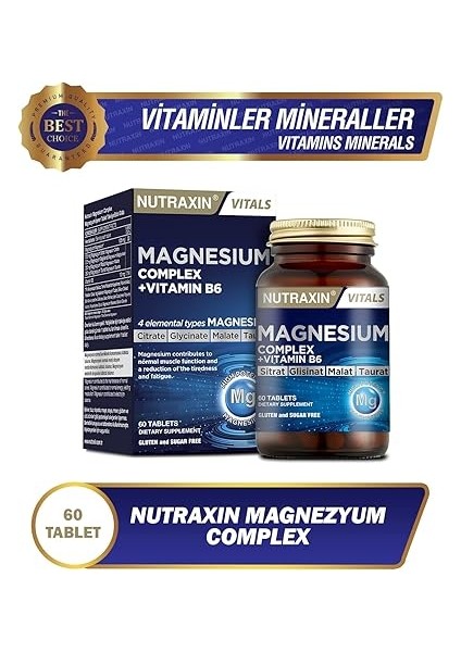 Magnesium Complex Gıda Takviyesi, 60 Tablet fırsatları