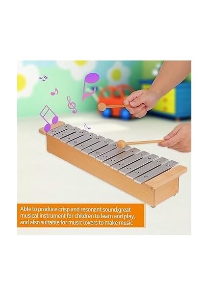 13-Note Glockenspiel Taşınabilir Alüminyum Piyano Ksilofon Vurmalı Çalgı Müzik Aleti Tahta Sopalarla modelleri