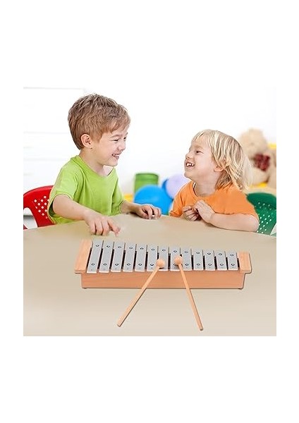 13-Note Glockenspiel Taşınabilir Alüminyum Piyano Ksilofon Vurmalı Çalgı Müzik Aleti Tahta Sopalarla indirimleri