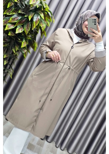 Kadın Tesettür Giyim Büyük Beden Fransız Boy Mevsimlik Trençkot fırsatları