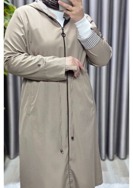 Kadın Tesettür Giyim Büyük Beden Fransız Boy Mevsimlik Trençkot indirimleri