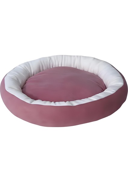 Bedspet Simit Kedi ve Küçük Irk Köpek Yatağı Pembe Beyaz
