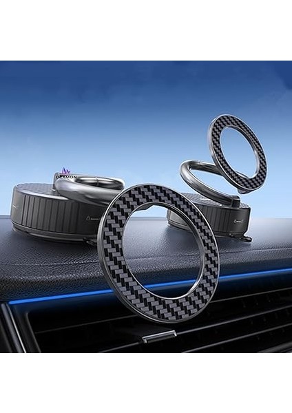 Katlanabilir Karbon Fiber Magsafe ile Uyumlu Mıknatıslı Araç Telefon Tutucu 360° Dönebilir Kilitli Vakum fiyatları