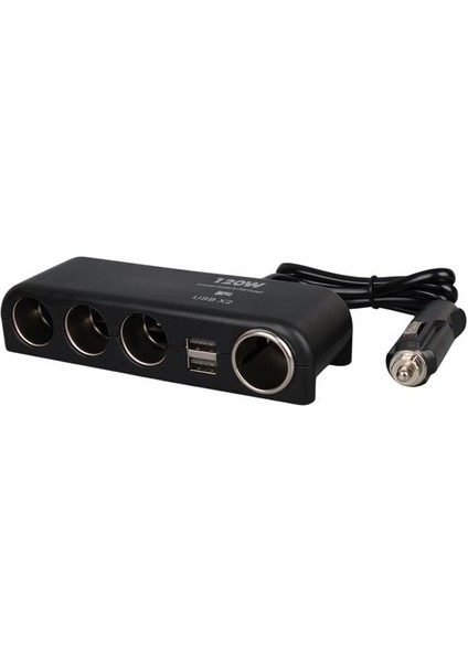 1525 12-24V Çift Usb'lı 120W 80CM Kablolu 4'lü Araç Çakmak Çoklayıcı fiyatları