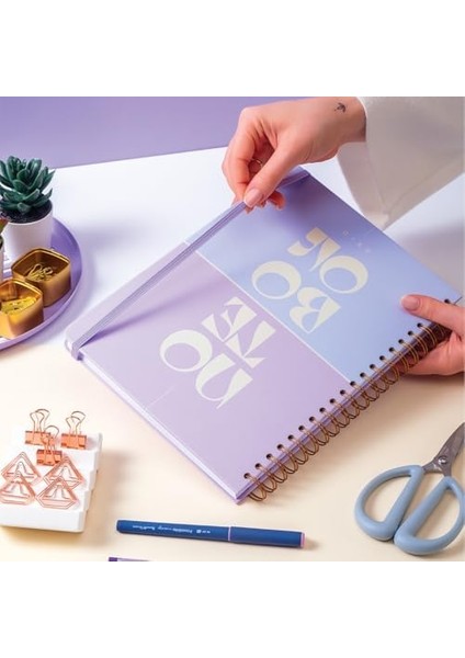 20X28 Spiralli Sert Kapak Not Defteri Lila modelleri