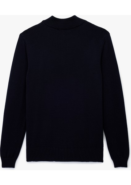 Pamuklu Uzun Kollu Yarım Fermuarlı Triko Kazak indirimleri