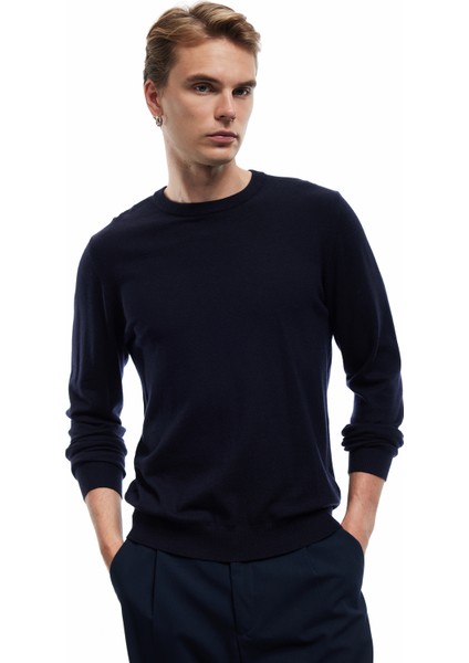 Uzun Kollu Bisiklet Yaka Basic Triko Kazak