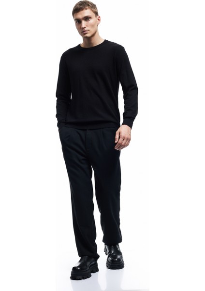 Uzun Kollu Bisiklet Yaka Basic Triko Kazak