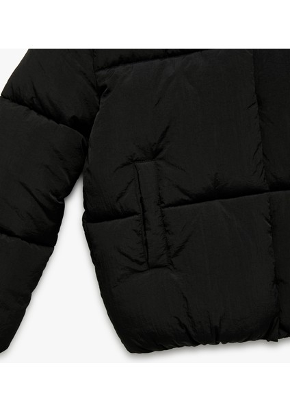 Uzun Kollu Kapşonlu Şişme Mont modelleri