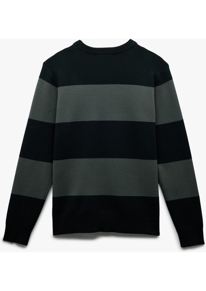 Uzun Kollu Bisiklet Yaka Çizgili Triko Kazak fırsatları