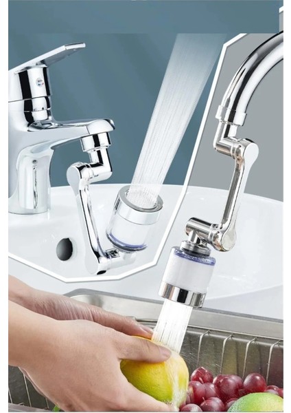 1080° Hareketli Her Yöne Dönebilen Filtreli Kireç Arındırıcılı Mutfak Lavabo Batarya Musluk Başlığı