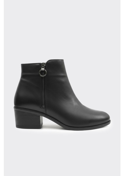 Hakiki Deri Kısa Topuklu Kadın Bot