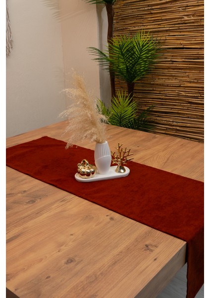 Doku | Kadife Dokulu Tatlı Kırmızı Runner 135 x 40