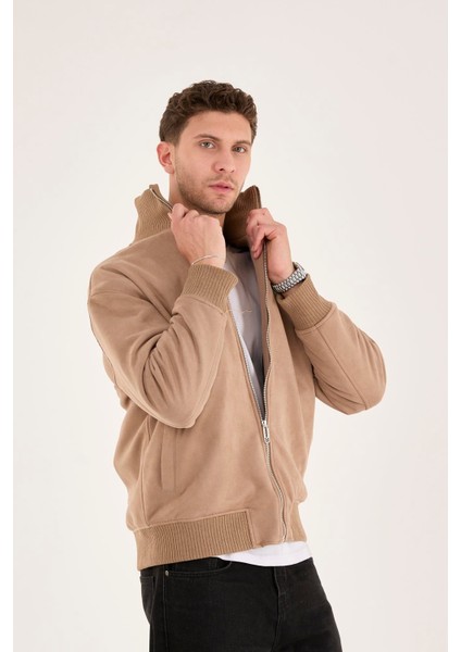 X-2021 Ribanalı Içi Kapitone Süet Mont modelleri