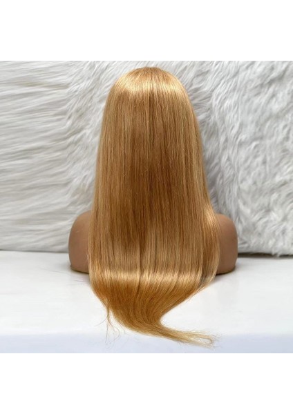 Düz Front Lace Gerçek Tül Peruk / Altın Karamel / 70/75CM indirimleri