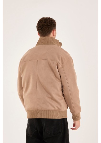 X-2021 Ribanalı Içi Kapitone Süet Mont