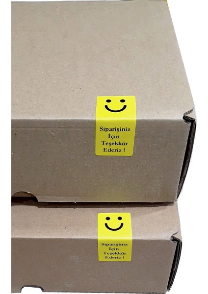 Siparişiniz Için Teşekkür Ederiz, Gülen Yüz Emoji Sticker Yapışkanlı Paketleme 3X6CM 100 Adet fiyatları